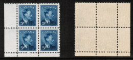 CANADA   Scott # 293** MINT NH Lower Left CORNER BLOCK OF 4 (CPB-67) - Blocs-feuillets