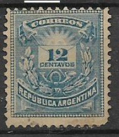 ARGENTINA 1882 CORNO DELLA POSTA YVERT. 56 MNH SENZA GOMMA DENTELLATO 14 - Neufs