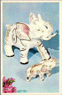 Porcelaine Elephants Greetings From Geisslers Motel And Restaurant Waynesboro Tennessee - Porseleinkaarten