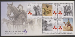 Australia ASC 3351MS 2015 Animals In War, Miniature Sheet,mint Never Hinged - Other & Unclassified