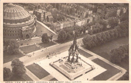 ROYAUME UNI - Aerial View Of Albert Memorial And Albert Hall London - Carte Postale Ancienne - Other & Unclassified