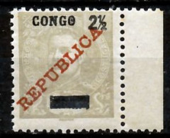 !										■■■■■ds■■ Congo 1911 AF#55 ** Overprint "Congo" 2,5 Réis Thick Bar (x2754) - Congo Portugais