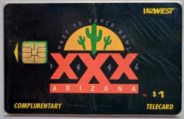 USA $1 US West Complimentary  Superbowl  XXX  1996 Arizona - [2] Tarjetas Con Chip