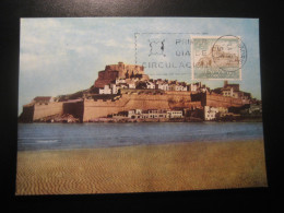 1967 Castillo De Peñiscola Castellon Castello Castle Chateau Maxi Maximum Card SPAIN - Châteaux