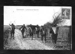 La Rentrée Des Vignerons  Oblit 1908 / Velo/ Hotte/vignes - Weinberge