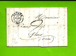 1849  LAC De Orthez  Pyrénées Atl. Pour Flers De L’Orne  (Orne) Niaux Négociant V.SCANS - 1800 – 1899