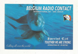 Cp , Carte QSL,  BRAVO ROMEO CHARLIE, International DX - SWL Group Belgium, Dauphin, 2 Scans - Radio Amatoriale