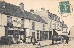 CPA 78 LE PERRAY / LE CAFE DE L'UNION / MAISON FOUCHER / ATTELAGE / Cpa Rare - Le Perray En Yvelines