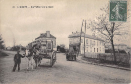 CPA 91 LIMOURS / CARREFOUR DE LA GARE / ATTELAGE - Limours