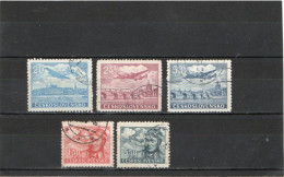 TCHECOSLOVAQUIE   1946-47  Poste Aérienne  Y.T. N° 19  à  27  Incomplet  Oblitéré - Airmail