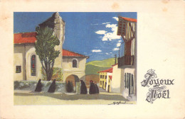 JOYEUX NOEL - Abbaye Ou Monastère Au Soleil - Carte Postale Ancienne - Altri & Non Classificati