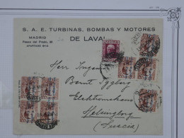 AS 18 ESPANA  BELLE  LETTRE CENSURA RRR 1937  RARE DESTINATION SUEDE HELSINSBORG +BLOC DE3 4 TP+ +AFFR.  INTERESSANT++ - Republikeinse Censuur