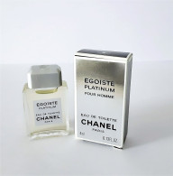 Miniatures De Parfum EGOISTE PLATINUM Pour HOMME De  CHANEL   EDT   4 Ml   + BOITE - Miniaturen Flesjes Heer (met Doos)