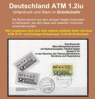 Deutschland Bund ATM 1.2 Iu Grünlicholiv 10Pf. Auf Sonderkarte Ersttag 14.04.92 Automatenmarken Nagler - Timbres De Distributeurs [ATM]