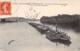 FRANCE - 78 - CONFLANS SAINTE HONORINE - Le Bras De Seine - Un Train De Péniches - Carte Postale Ancienne - Conflans Saint Honorine