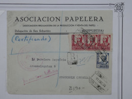 AS 18 ESPANA  BELLE  LETTRE CENSURA RRR 1938  RARE DESTINATION SUEDE  STOCKHOLM  + BANDE 3  TP+ +AFFR.  INTERESSANT++ - Marques De Censures Nationalistes