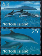 1997 Norfolk Island 632-633 Marine Fauna - Dolphins - Dauphins