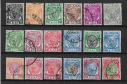 MALAYA - PAHANG 1950 - 1952 SET TO $2 (ex 8c Scarlet) SG 53/72 (ex SG 59) FINE USED Cat £62+ - Pahang