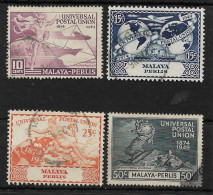 MALAYA - PERLIS 1949 UPU SET FINE USED Cat £21 - Perlis