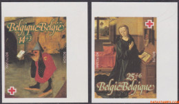 België 1991 - Mi:2450/2451, Yv:2398/2399, OBP:2398/2399, Stamp - □ - Red Cross Paintings - 1981-2000