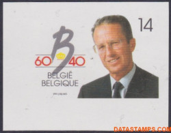 België 1991 - Mi:2467, Yv:2415, OBP:2415, Stamp - □ - King Baudouin 60 And 40 Years - 1981-2000