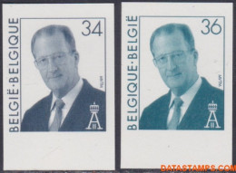 België 1997 - Mi:2737/2738, Yv:2685/2686, OBP:2690/2691, Stamp - □ - King Albert II With Glasses - 1981-2000