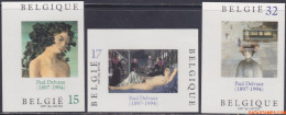 België 1997 - Mi:2751/2753, Yv:2699/2701, OBP:2699/2701, Stamp - □ - Paul Delvaux - 1981-2000