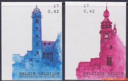 België 2001 - Mi:3065/3066, Yv:3010/3011, OBP:3015/3016, Stamp - □ - Tourism Belfries - 2001-…