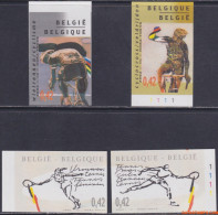 België 2002 - Mi:3102/3105, Yv:3047/3050, OBP:3052/3055, Stamp - □ - World Championships Cycling - 2001-…