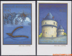 België 2002 - Mi:3137/3138, Yv:3082/3083, OBP:3088/3089, Stamp - □ - Golden Spurs Battle Kortrijk - 2001-…