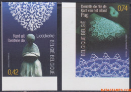 België 2002 - Mi:3143/3144, Yv:3087/3088, OBP:3093/3094, Stamp - □ - Lace Work Belgie - Kroatie - 2001-…