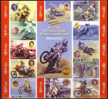 België 2004 - Mi:3383/3394, Yv:3321/3332, OBP:BL 117, Block - □ - Motocross - 2001-…