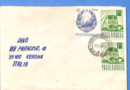 Lettre : Romania To Italy Singer DINO L00116 - Lettres & Documents