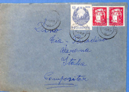 Lettre : Romania To Italy Singer DINO L00160 - Cartas & Documentos