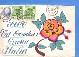 Lettre : Romania To Italy Singer DINO L00161 - Cartas & Documentos