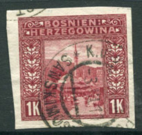 BOSNIA & HERZEGOVINA 1906 Definitive 1 Kr. Imperforate Used..  Michel 42U, SG 199C - Bosnia And Herzegovina