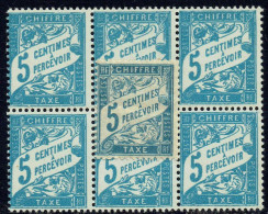 FRANCE - N°Taxe 26 - 5c Bleu Brillant En Bloc De 6** - 1859-1959 Nuevos