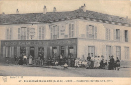 CPA 91 SAINTE GENEVIEVE DES BOIS / LIERS / RESTAURANT DEVILLENEUVE / EPICERIE / MERCERIE TRAITEUR - Sainte Genevieve Des Bois