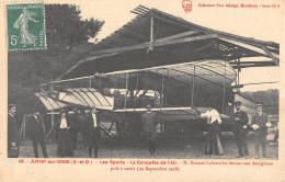 CPA 91 JUVISY SUR ORGE / LES SPORTS / AVIATION / BONNET LABRANCHE DEVANT SON AEROPLANE 1908 - Juvisy-sur-Orge