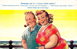 Humour - Dommage Que Les Vacances Soient Courtes - Pipe - Couple - Femme Ronde - Carte Postale Ancienne - Humour