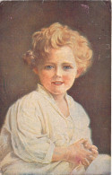 Enfant Blond Aux Yeux Bleus - Bon Jour  - Carte Postale Ancienne - Portretten