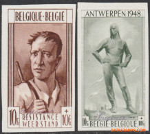 België 1948 - Mi:828/829, Yv:785/786, OBP:785/786, Stamp - □ - Monument Of The Liberation Monument Of The Resistance - 1941-1960