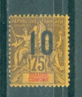 GRANDE COMORE - N°29* MH Trace De Charnière SCAN DU VERSO - Timbres De 1897-1900 Surchargés. Chiffres Espacés. - Unused Stamps