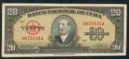 CUBA P80b 20 PESOS 1958   VF - Cuba