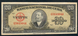 CUBA P80b 20 PESOS 1958   VF - Cuba