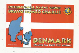 Cp , Carte QSL 4 Pages,  BRAVO ROMEO CHARLIE, International DX - SWL Group Belgium, DENMARK, DANEMARK,  2 Scans - Radio Amatoriale