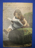 AK 1903 CPA DR BARR Litho Kinder Hund Elsass Enfant Chien Avec Lunettes Lisant Journal - Gekleidete Tiere