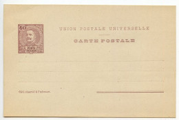 Ponta Delgada 1890's Mint 40r. King Carlos Postal Card - Ponta Delgada