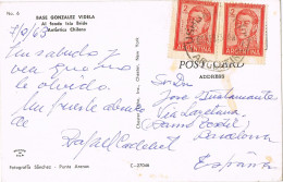 49304. Postal Aerea USHUAIA (Argentina) 1963. Base Gonzalez Videla, Antartina Chilena - Cartas & Documentos