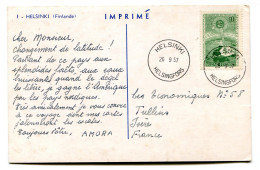 RC 24765 FINLANDE 1957 CROISIERE AMORA CARTE PUBLICITAIRE - DANS LE GRAND NORD HELSINKI - POUR TULLINS ISERE FRANCE - Briefe U. Dokumente